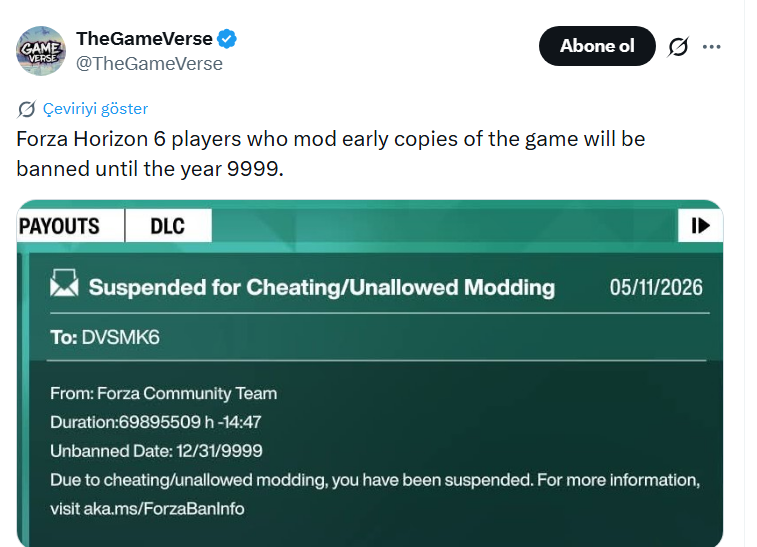 Forza Horizon Ban Haberi